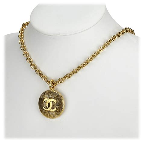 chanel pendant necklace gold|Chanel necklace gold price.